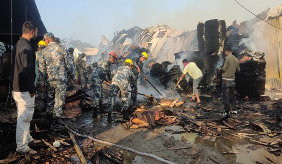 अझै नियन्त्रणमा आउन सकेन प्लाई उद्योगको आगलागी