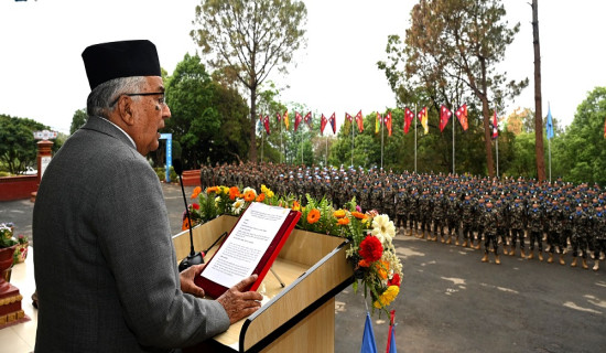 नेपाली सेना अन्तर्राष्ट्रियस्तरमा प्रतिनिधित्व गर्ने राष्ट्रको शानः राष्ट्रपति
