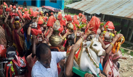 अङ्कुरी महादेव मन्दिरमा साठी किलोको बसाहा