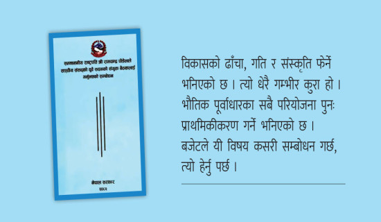 प्राथमिकता तोकेरै बजेट ल्याउन सुझाव