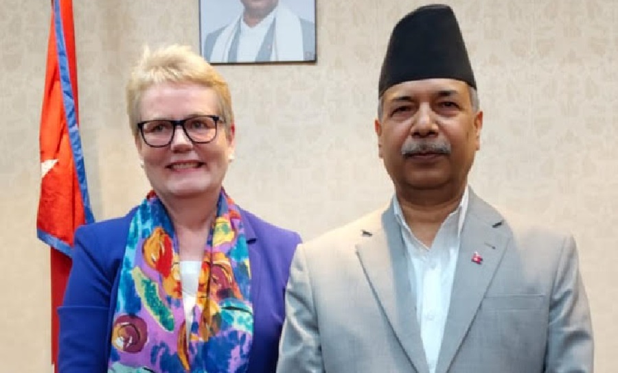 उपराष्ट्रपति यादवसँग नर्वेली राजदूत ड्रामडलको भेटवार्ता