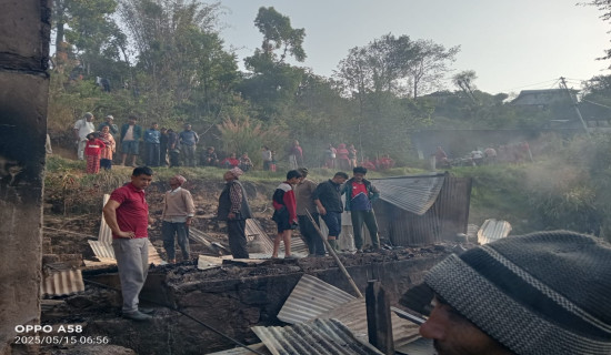 आगलागीमा परी २ गाई र नौ वटा बाख्रा मरे