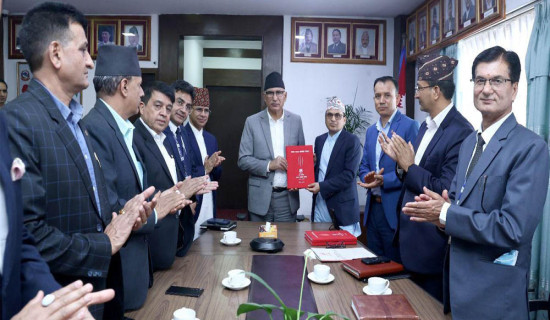 राजस्व परामर्श समितिद्वारा अर्थमन्त्रीसमक्ष प्रतिवेदन पेस