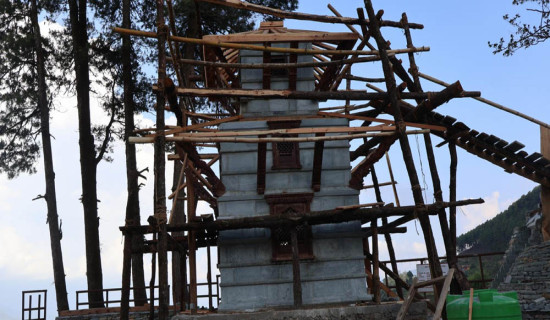 एउटै ढुङ्गाबाट मालिका मन्दिर पुनःनिर्माण