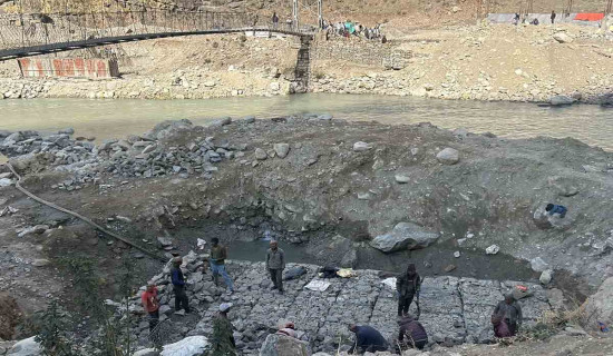 खार्पुमा बेलिब्रिज निर्माण कार्य धमाधम