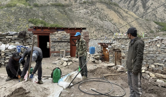 पहिरोले क्षति पुर्‍याएकोे तील गाउँँको खानेपानी निर्माण सुरु