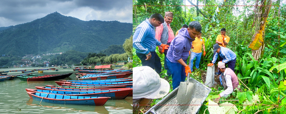 फेवाताल किनारमा गाडिए २७ पोल
