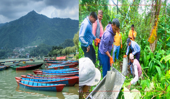 फेवाताल किनारमा गाडिए २७ पोल
