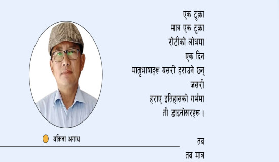 रोटीसँग आफ्नो भाषा साट्नेहरू  (कविता)