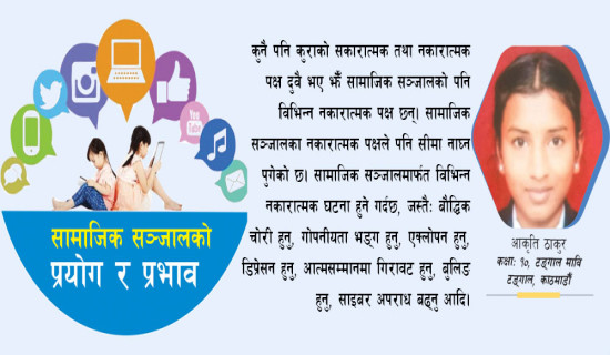सामाजिक सञ्जालको प्रयोग र प्रभाव