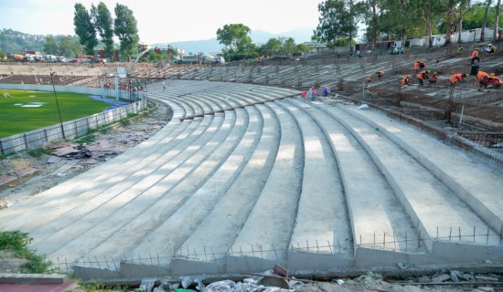 युद्धस्तरमा निर्माण हुँदैछ त्रिवि क्रिकेट मैदान (फोटो फिचर)