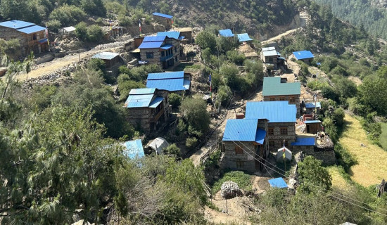 माटोका छाना विस्थापित भएको याल्वाङ गाउँ