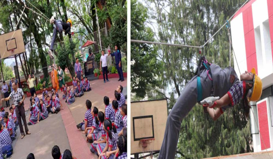 विपत् पूर्वअभ्यास, खोज तथा उद्धारमा प्राचार्यसँगै विद्यार्थी