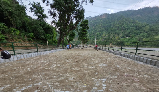 नुनथर पर्यटकीय क्षेत्रको सवारी पार्किङ निर्माण कार्य अन्तिम चरणमा