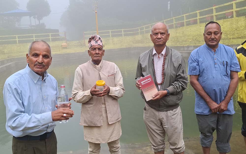 रेसुङ्गा महापोखरीमा मानसरोको जल