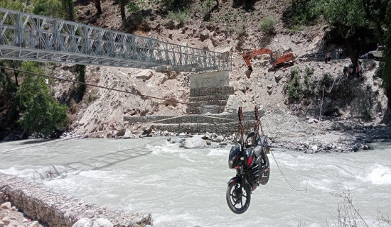 लोतीखोलामा बेलिब्रिज निर्माण अन्तिम चरणमा