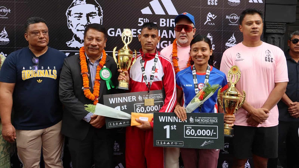 वीर गणेशमान सिंह १० के रोड रेसको उपाधी रोकाया र श्रेष्ठलाई