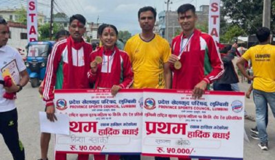 लुम्बिनी खुला दौडमा आर्मीका श्रेष्ठ र सार्की विजेता