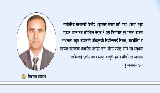 संस्थानको वित्तीय अनुशासन