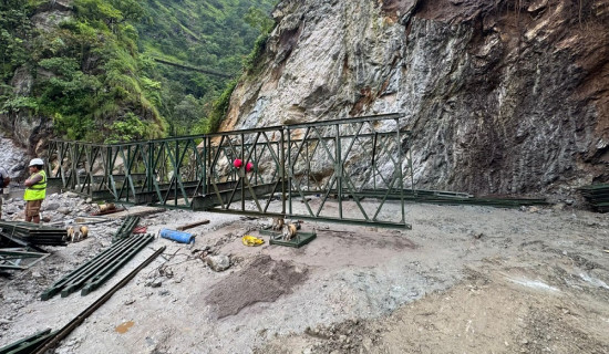 ताप्लेजुङको सिस्नेखोलामा बेलिब्रिज जडान कार्य सुरु