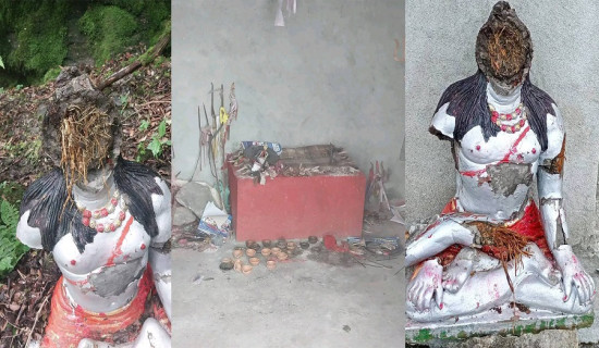 सिदिङ्वा धाममा राखिएको मूर्ति तोडफोड