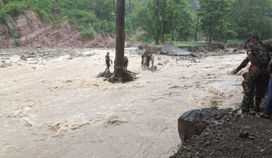 गोदावरी नदीमा फसेका छजनाको उद्धार