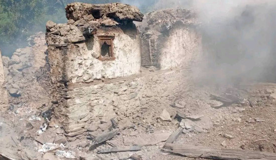 अज्ञात समूहद्वारा घरमा आगजनी