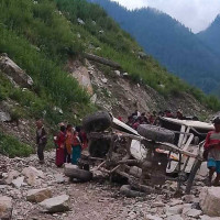 बाजुरामा जिप दुर्घटना हुँदा दुईको मृत्यु : १२ जना घाइते