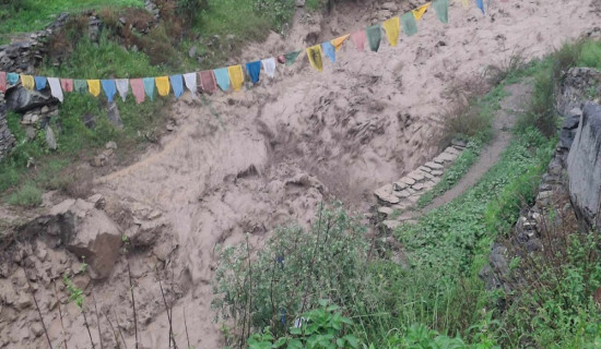 लिमीको तिलगाउँमा पुनः लेदोसहितको पहिरो