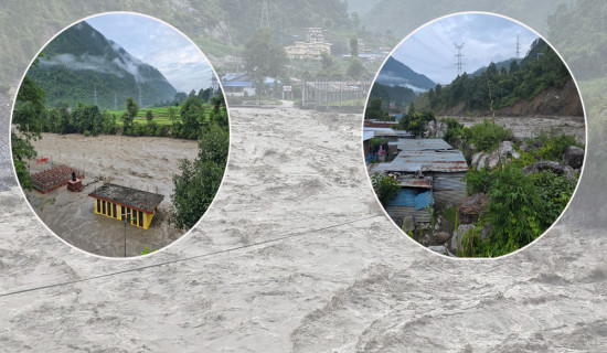 भोटेकोशी–त्रिशूलीमा आएको बाढीको बहाव घट्दै, नागरिकलाई सतर्क रहन आग्रह