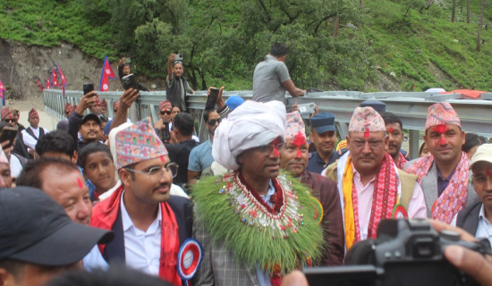 लोतिखोलामा बेलिब्रिजको उद्घाटनसँगै जोडियो हुम्ला–मुगु