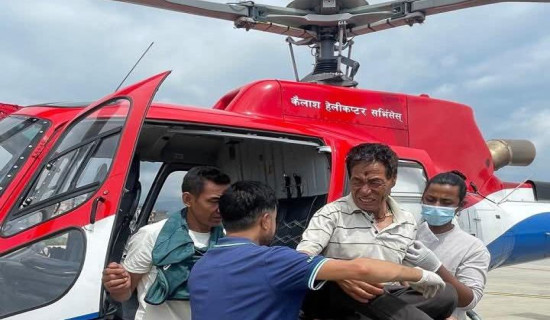 ६७ वर्षीय बिरामीको हेलिकप्टरमार्फत उद्धार