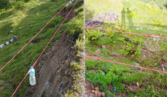 बस्तीमाथि धाँजा फाटेपछि जेठलका २५ घरधुरी उच्च जोखिममा