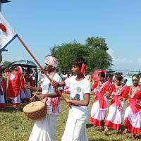 उराँव समुदायको करम पूर्वसन्ध्या सांस्कृतिक कार्यक्रमको तयारी