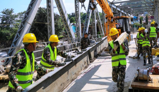 नेपाली सेनाको व्यवस्थापनमा सञ्चालित राष्ट्रिय प्राथमिकता प्राप्त आयोजनाको वार्षिक प्रगति शतप्रतिशत