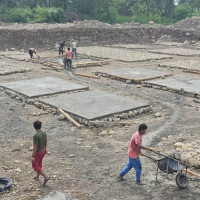प्राचीन तिलौराकोटस्थित मौर्यकालीन पोखरीको उत्खनन