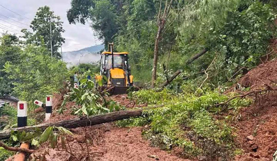 अविरल वर्षाले जाजरकोट डोल्पा सडकखण्ड अवरुद्ध