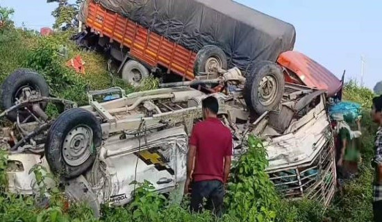 ट्रक र पिकअप ठोक्कियो, चालक घाइते