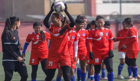 ३५ महिला फुटबल खेलाडी बन्द प्रशिक्षणमा