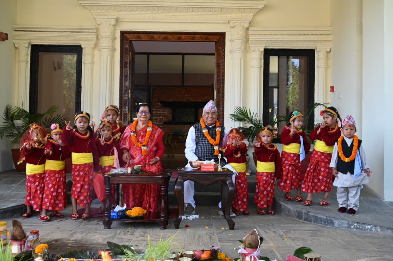 राष्ट्रपति पौडेलद्वारा नवकन्याहरूको पूजा