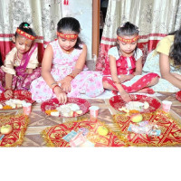 राष्ट्रपति पौडेलद्वारा नवकन्याहरूको पूजा