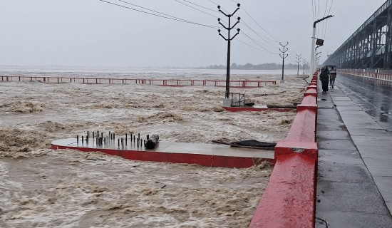 सप्तकोसी नदीमा पानीको बहाव उच्च, सतर्क रहन आग्रह