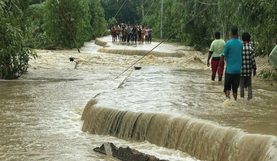 लगातारको वर्षाले बाढी र डुबान मधेशका अधिकांश भाग जलमग्न
