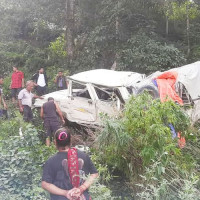 म्याग्दीको तुसारेपानीमा बोलेरो दुर्घटना