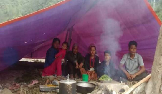 बाढीपहिरोपीडितको चाडपर्व त्रिपालमै