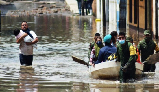 मेक्सिकोमा बाढीका कारण मृत्यु हुनेको सङ्ख्या ४४ पुग्यो