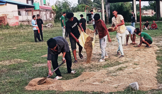 गौरीडाँडामा भलिबल प्रतियोगिता हुँदै