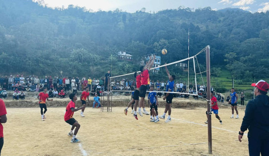 पालिकास्तरीय भलिबल  : चार टोली क्वाटरफाइलमा प्रवेश