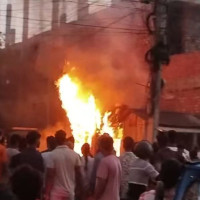 रेलमार्ग सर्भे गर्न आएको टोलीको गाडीमा आगजनी