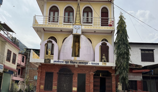 बागलुङस्थित ज्ञानोदय बुद्ध बिहार दाताको सहयोगमा पुनर्निर्माण